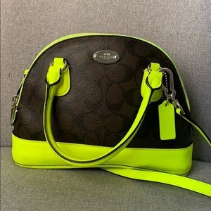 Coach Purse (neon yellow accents)